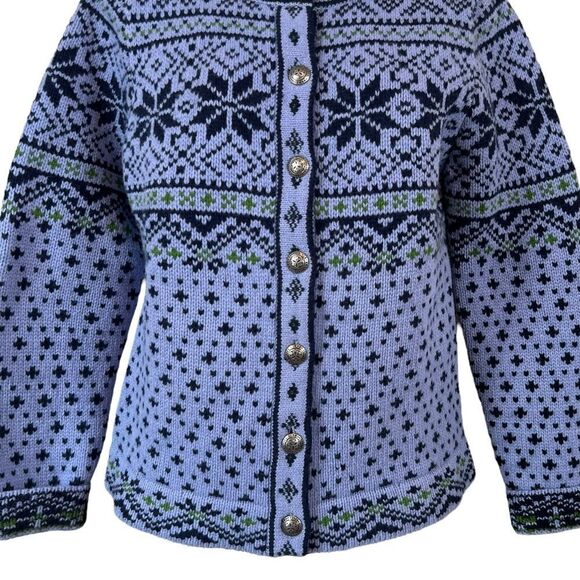 Vintage LL Bean Nordic Fair Isle Cardigan Sweater - Picture 3 of 9